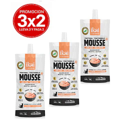 Pack 3x2 Ikai Mousse De Salmón Piel y Pelaje Para Gato 60 Gr