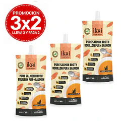 Pack 3x2 Ikai Caldo de Salmon Para Gatos 150 Ml