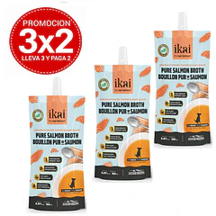Pack 3x2 Ikai Caldo de Salmon Para Perros 150 Ml