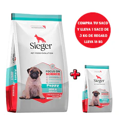 Sieger Puppy Mini & Small Breeds 15 Kg + Saco 3 Kg Gratis