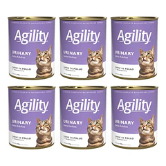 Pack 6 Latas Agilty Gato Urinary 340 Gr