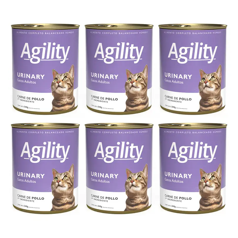 Pack 6 Latas Agilty Gato Urinary 340 Gr 1