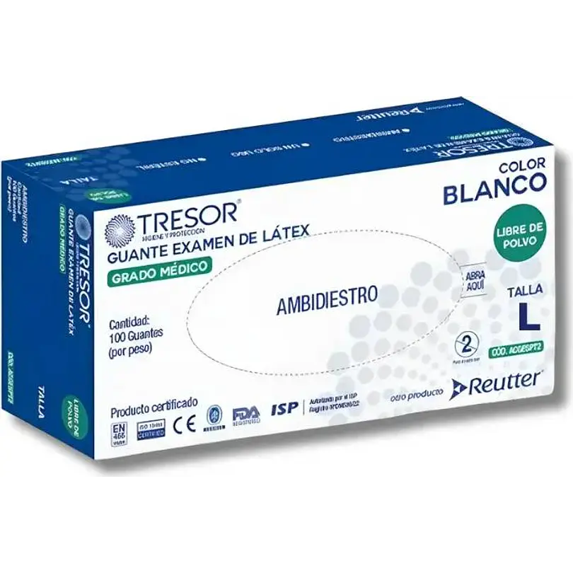 Guante Latex Sin Polvo Talla L x 100 Unid