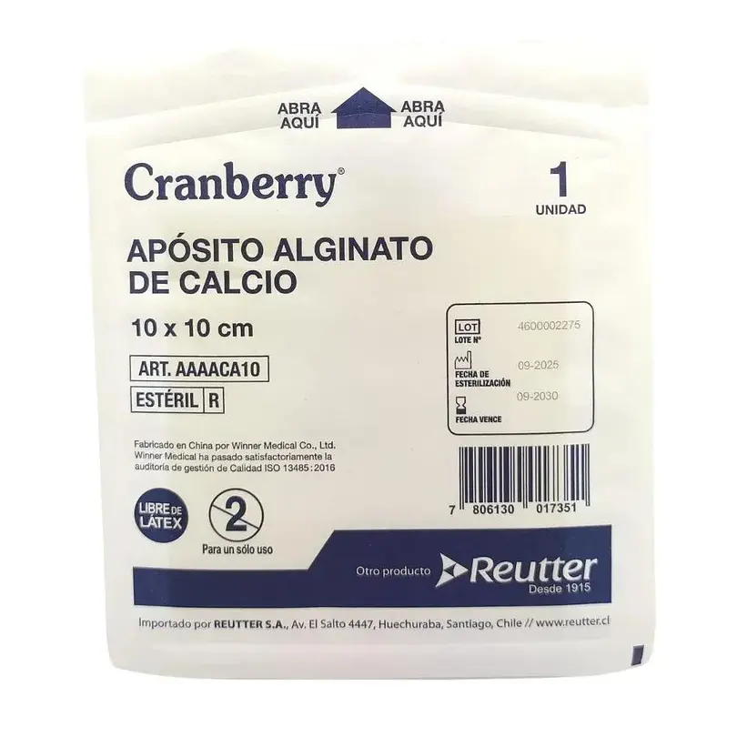 Apósito Alginato Calcio + Plata De 10 x 10 x 1 Und