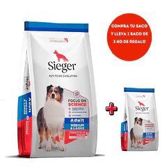 Sieger Adult Medium Large Breed 15 Kg + Saco 3 Kg Gratis