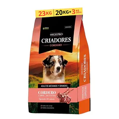 Criadores High Pro Cordero 20 Kg + 3 KG 