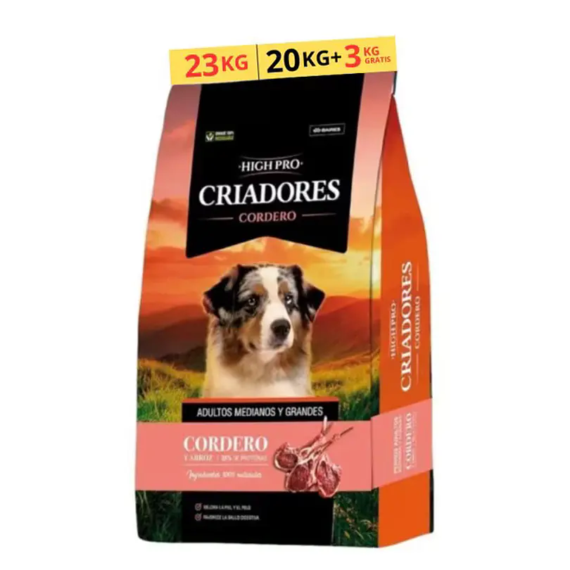 Criadores High Pro Cordero 20 Kg + 3 KG 