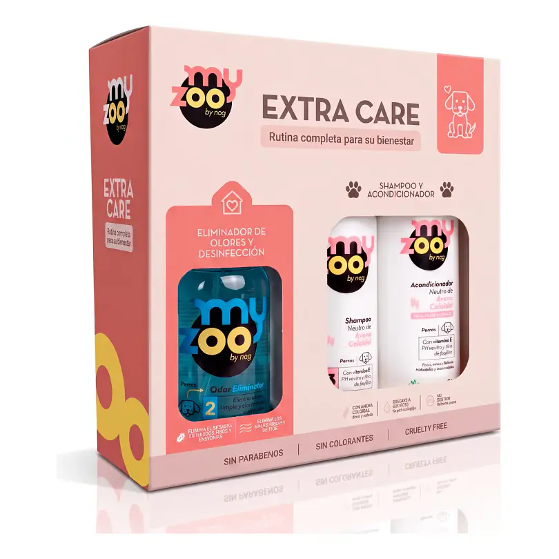 MyZoo Pack Extra Care Eliminador De Olores, Shampoo Y Acondicionador De Avena