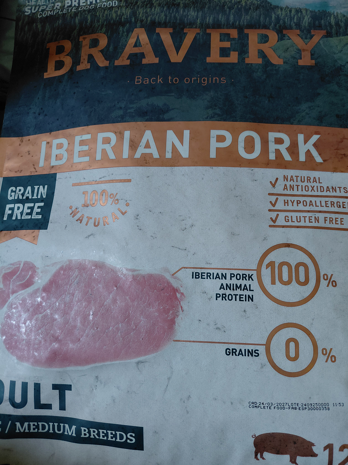 Bravery Perro Adulto Cerdo (Pork) 1