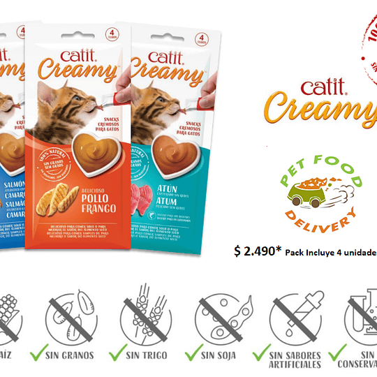 Creamy Catit para Gatos (Pack de 4 barritas)