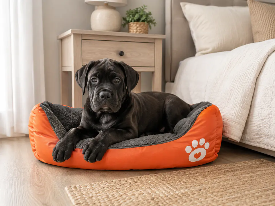 Cama Naranja Mediana Rectangular Polar para Perro 1