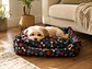 Cama Negra con Cojín Diseño Huellitas y Huesitos para Perro - Miniatura 2
