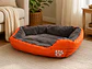 Cama Polar Naranja Grande con Interior Gris para Perro - Miniatura 2