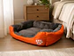 Cama Polar Naranja Grande con Interior Gris para Perro - Miniatura 3