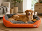 Cama Polar Naranja Grande con Interior Gris para Perro - Miniatura 4