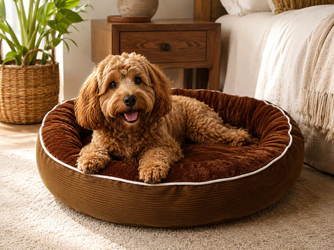 Cama Circular Café Polar para Perro – Talla L