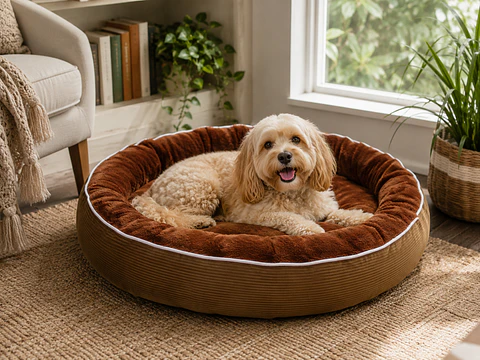Cama Circular Café Polar para Perro – Talla L