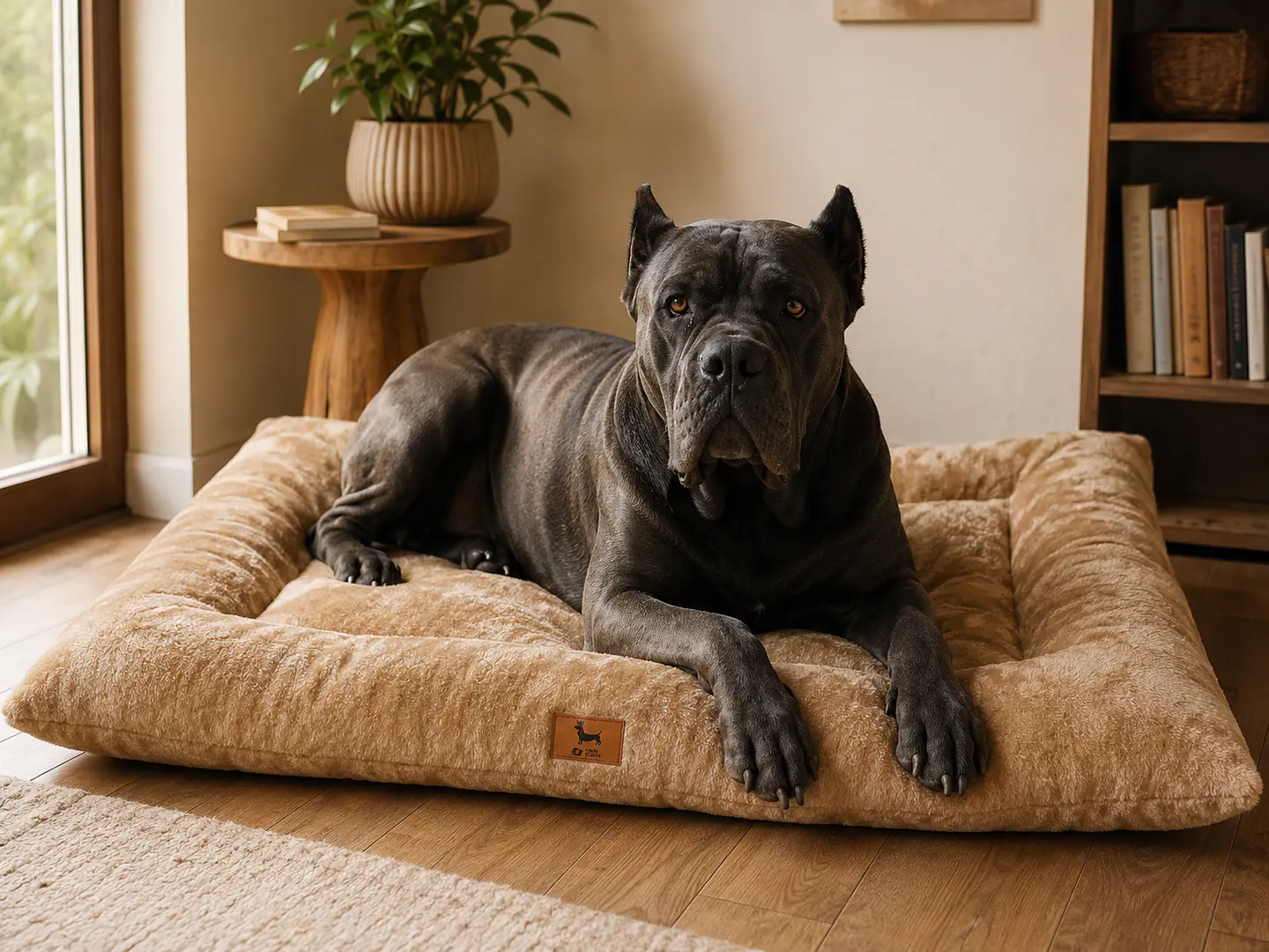 Cama XL Acolchada Beige para Perro Grande  3