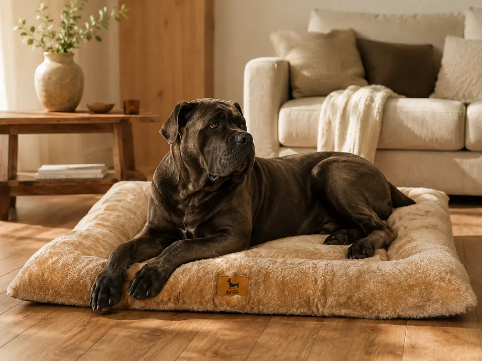 Cama XL Acolchada Beige para Perro Grande  4
