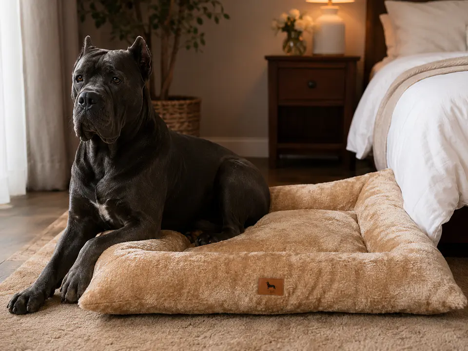 Cama XL Acolchada Beige para Perro Grande  5