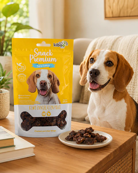 Snack Premium Kiwi Envuelto en Pollo para Perros 100 g