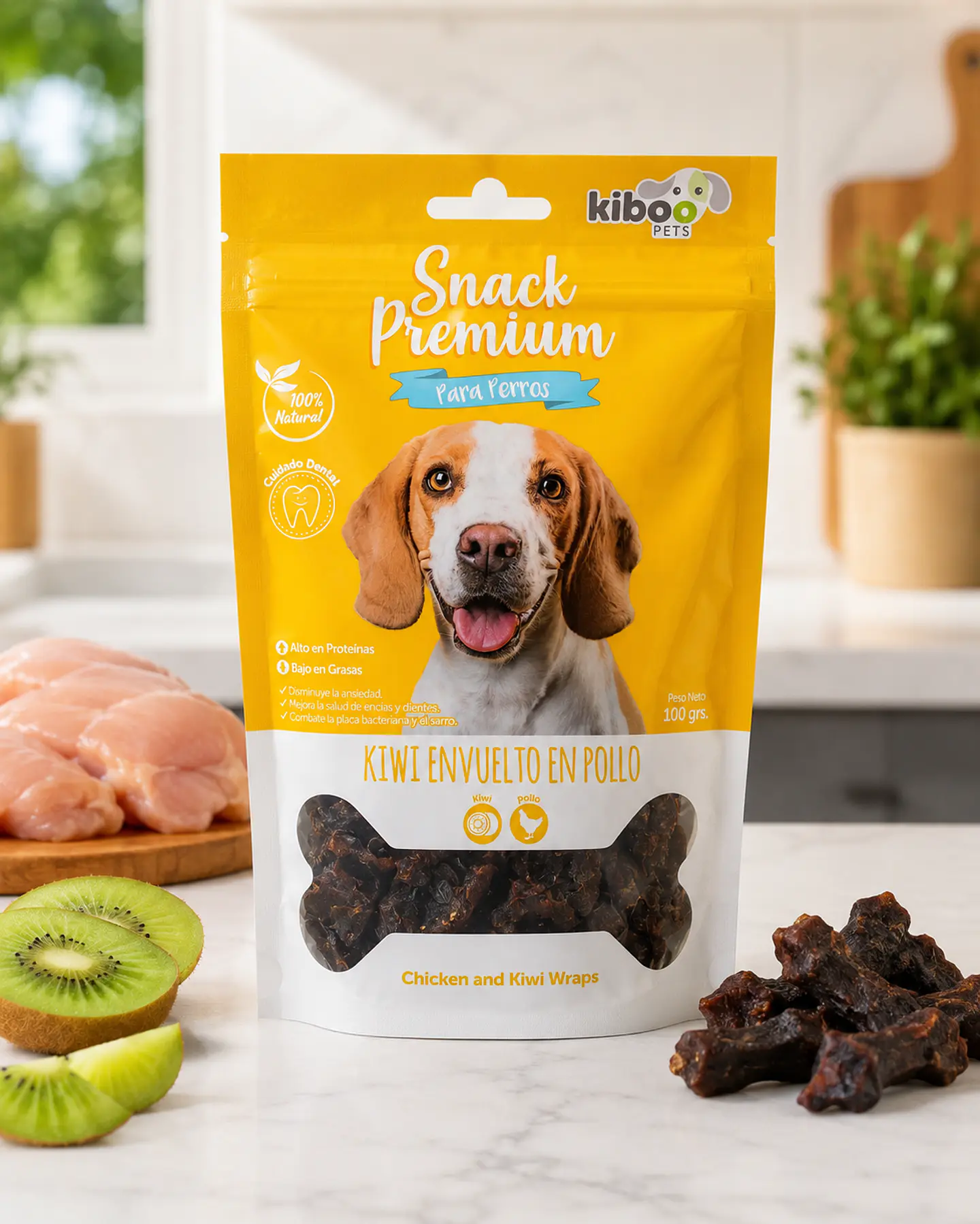 Snack Premium Kiwi Envuelto en Pollo para Perros 100 g 2