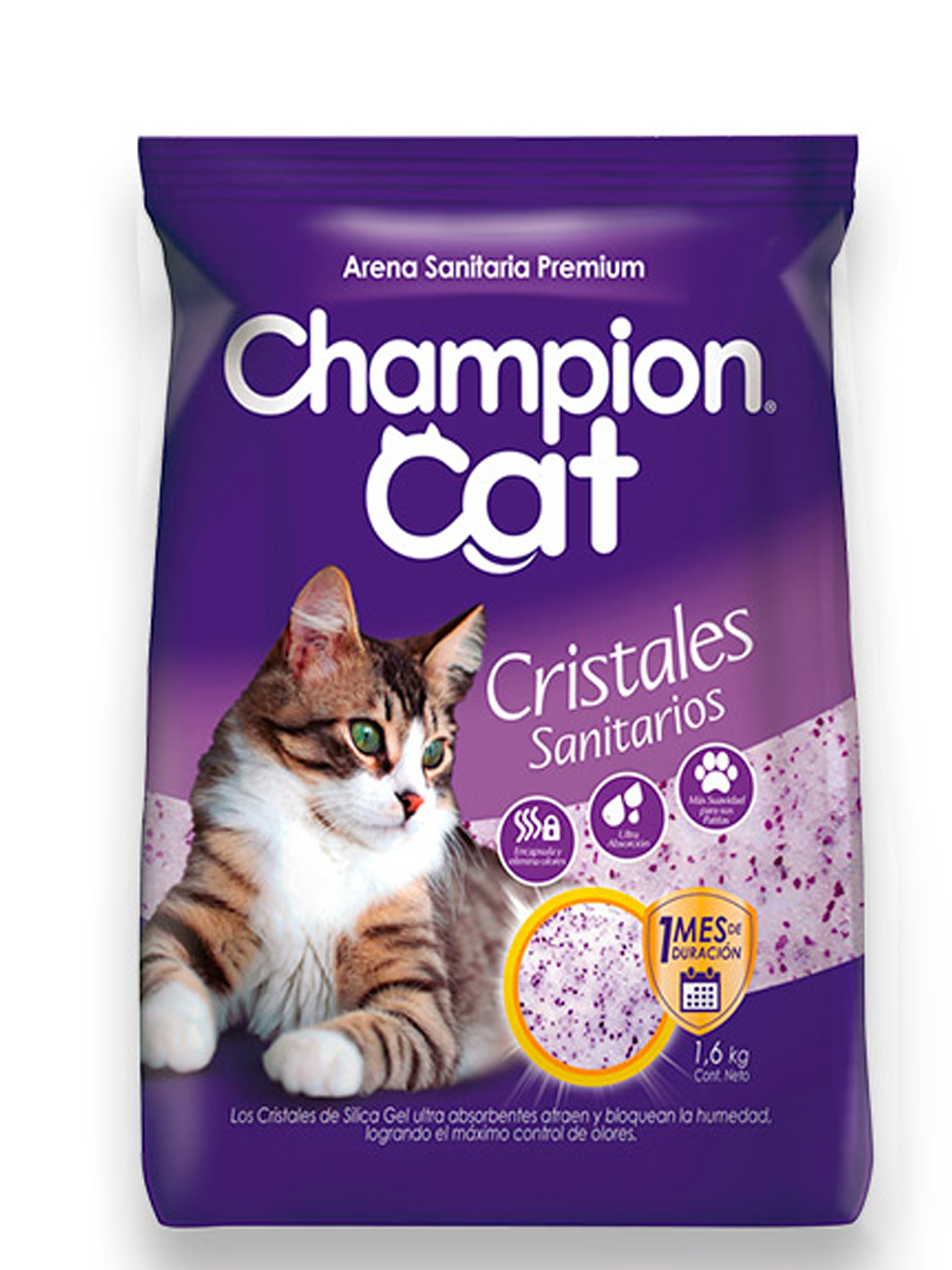 Arena Sanitaria Champion Cat Cristales 1.6 KG 1