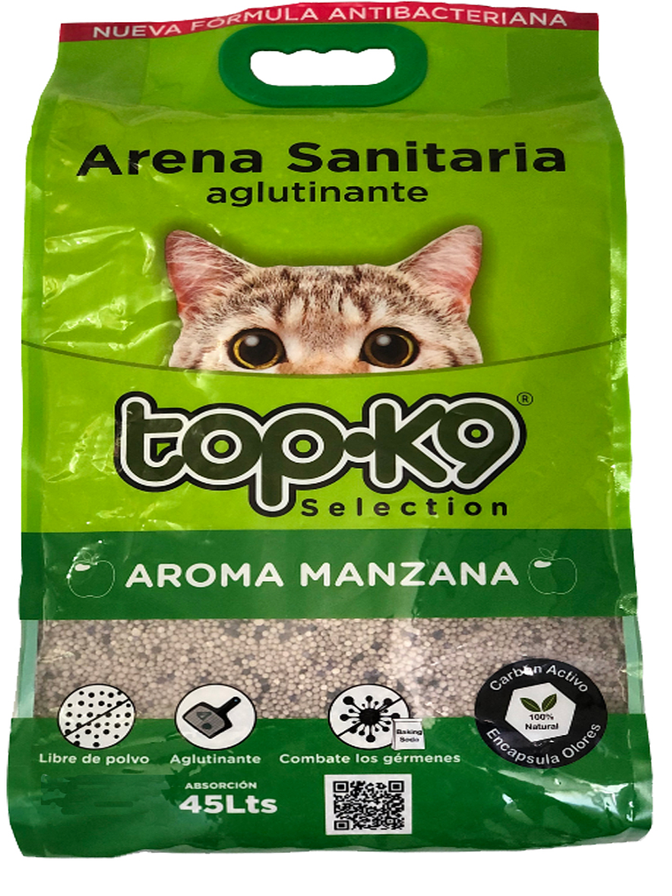 Arena Sanitaria Aglutinante Top-K9 Aroma Manzana 1