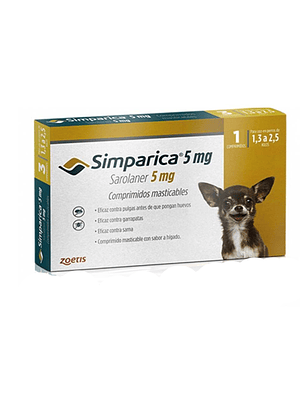 Simparica Antiparasitario 1 Comprimido Antipulgas y antigarrapatas