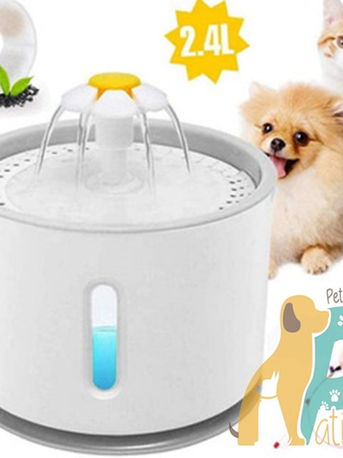 Fuente Para Gato O Perro De 2.4 L Eléctrica  1