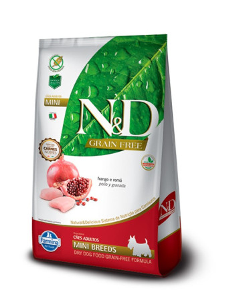 N&D Prime Adult Mini Breeds – Pollo y Granada 2.5kg 1