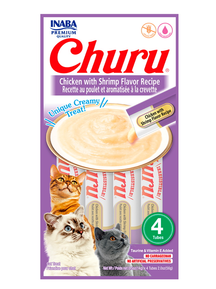 Churu Pollo y Camarón - 4 UND 1