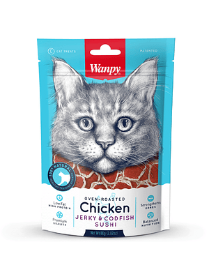 Wanpy Chicken Jerky & Codfish Sushi  100g 
