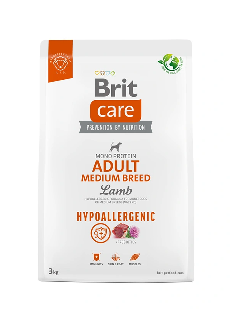 Brit Care Dog Hypoallergenic Adulto Medium Breed LAMB  1