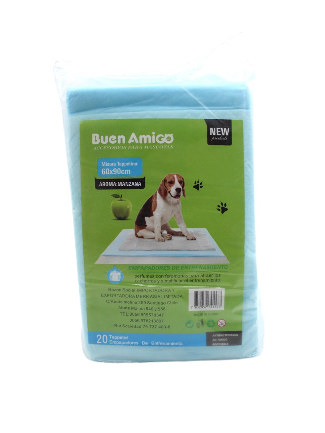 Sabanilla absorbente Buen amigo 60 x 90 de 20 unid AROMA MANZANA 2
