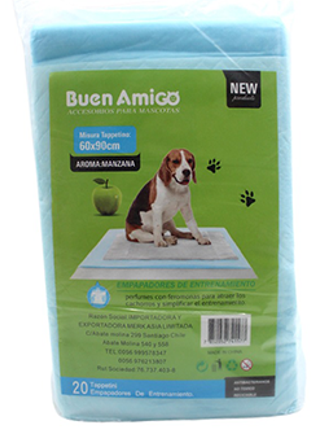 Sabanilla absorbente Buen amigo 60 x 90 de 20 unid AROMA MANZANA 1