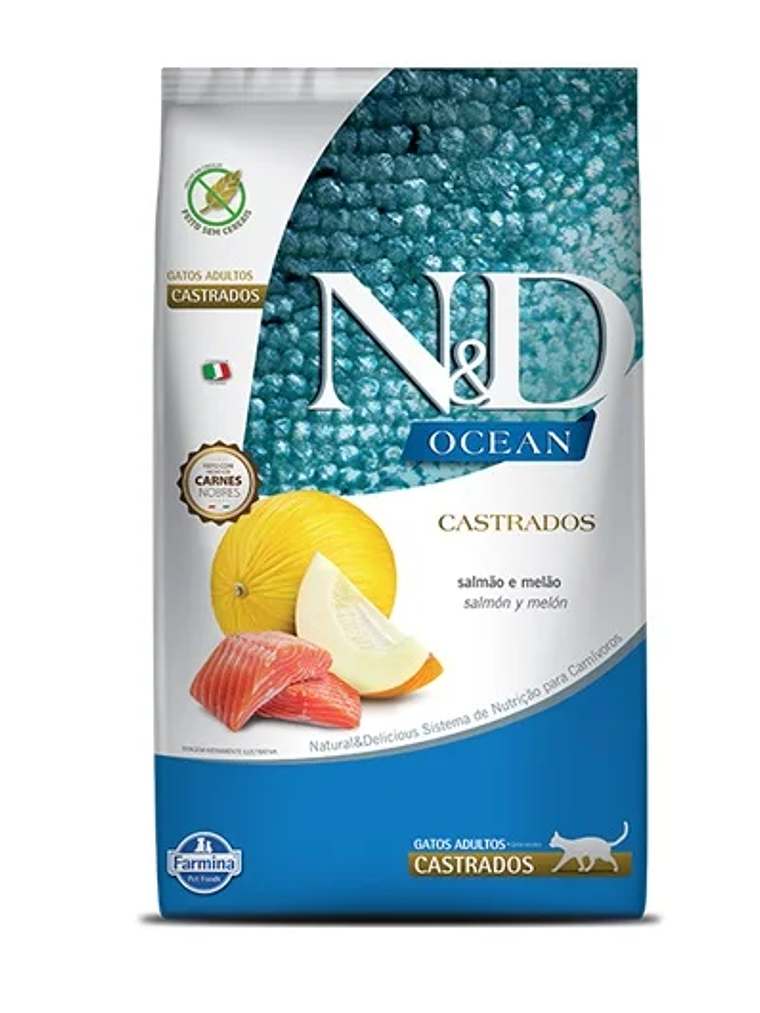 N&D Ocean Cat Castrados Salmon Y Melón  1