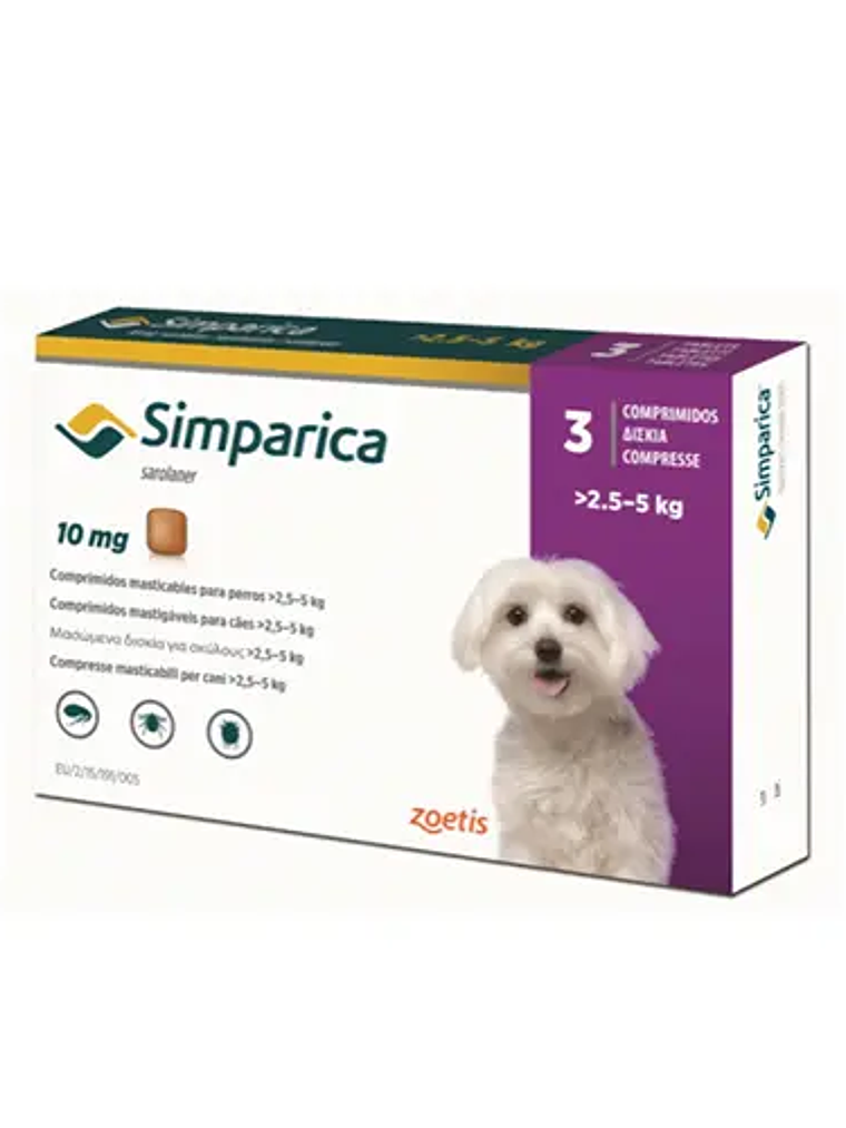 Simpátrica 10mg  2.5 5kilos 3 Comprimidos  1