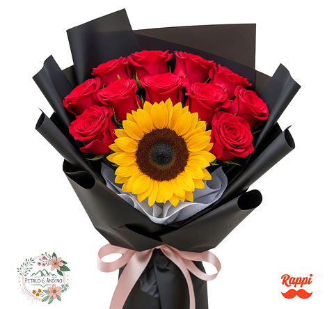 Rosas Y Girasol Luminoso