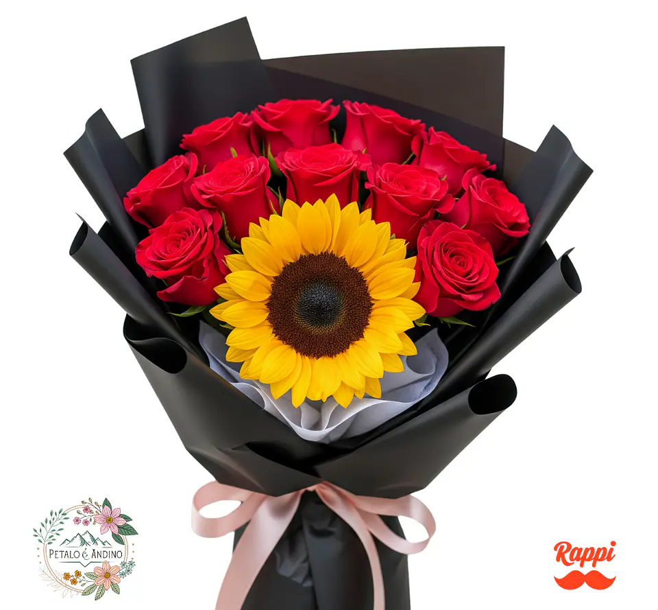 Rosas Y Girasol Luminoso 1