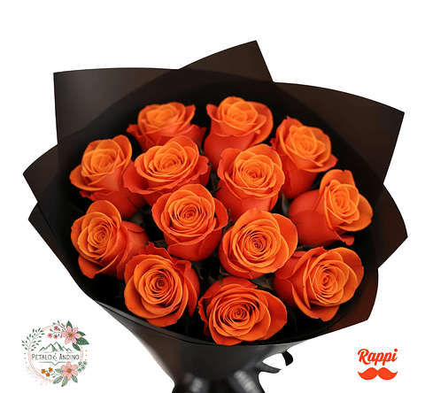 Rosas Naranja Misteriosa X12
