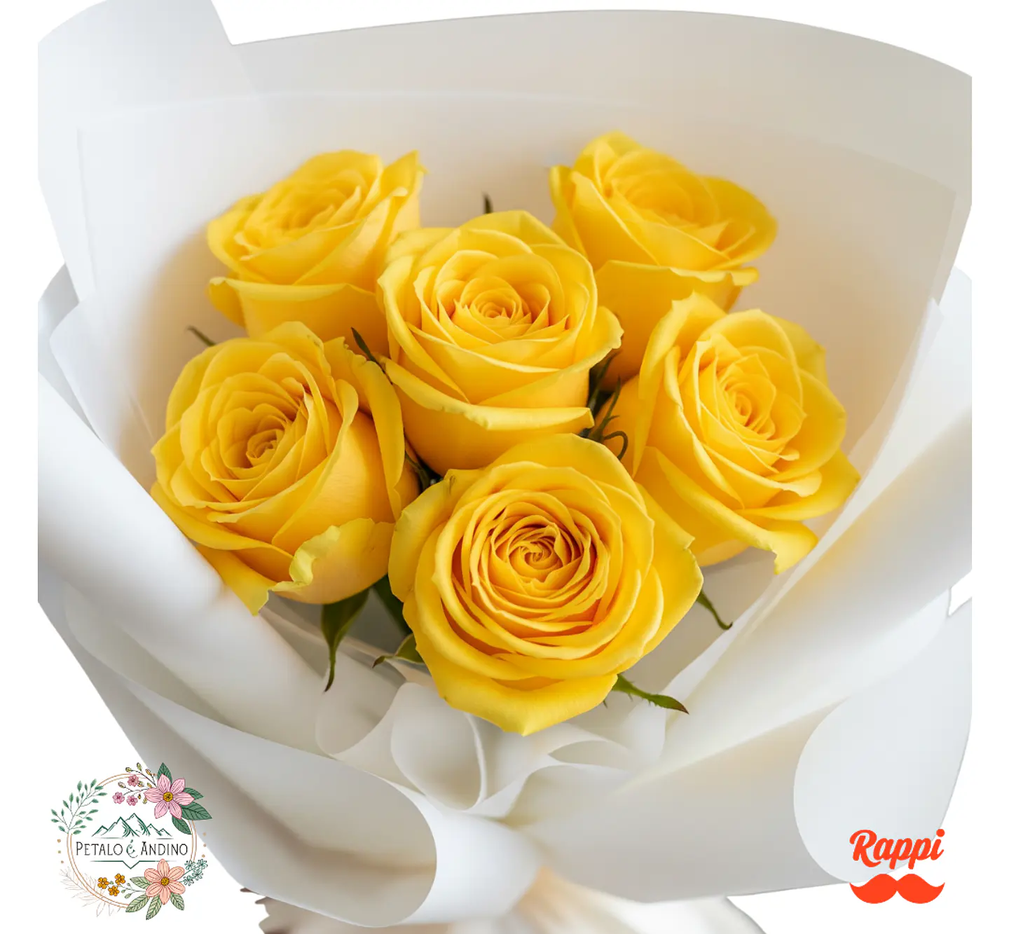 Ramo De 6 Rosas Amarillas Amanecer 1