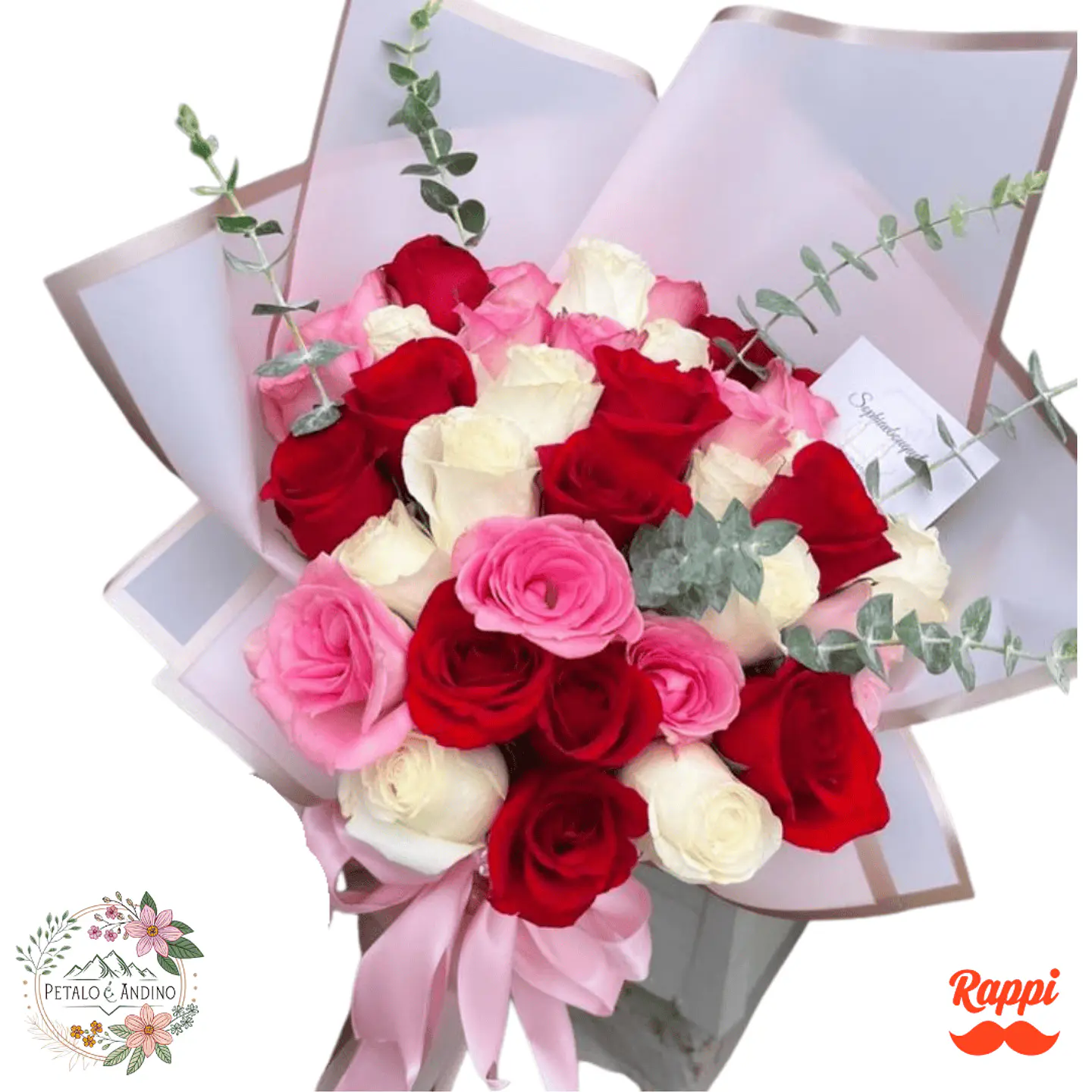 Flores Rosas Rojas, Rosadas y Blancas Elegantes 1