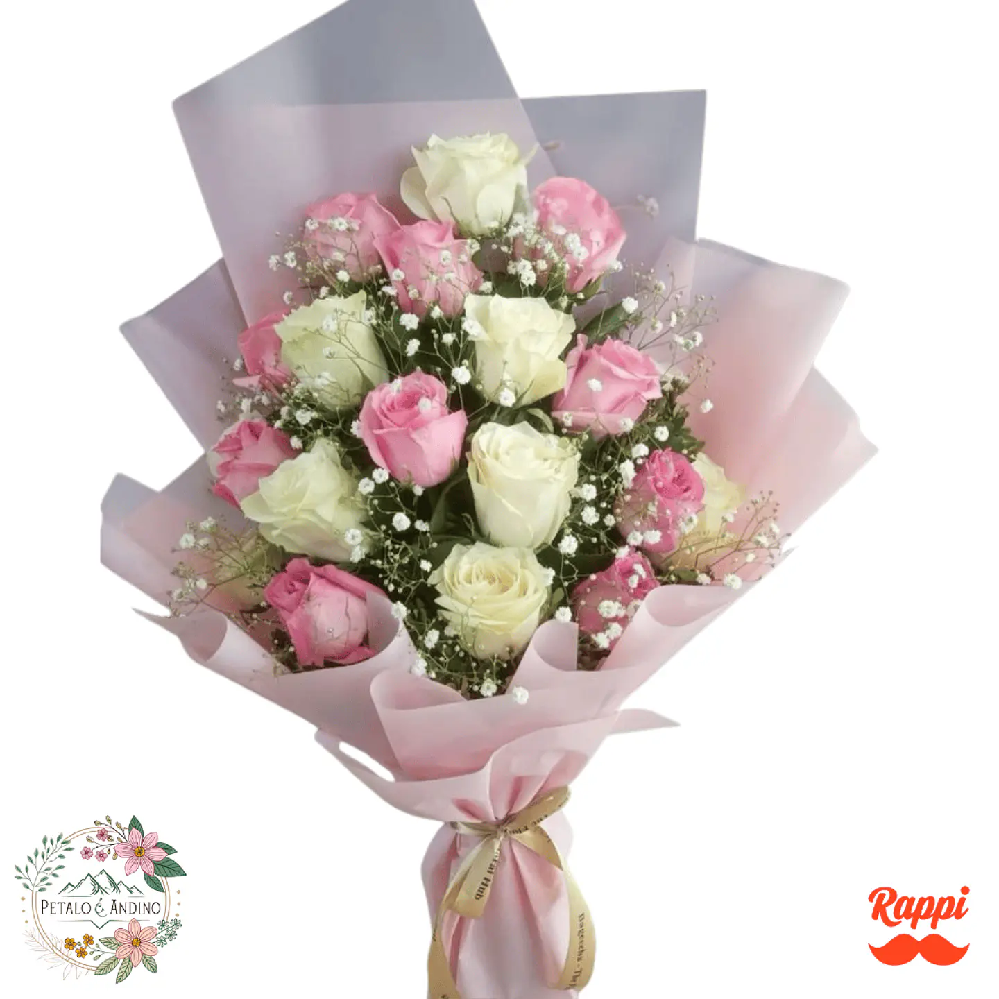 Flores Rosas Rosadas y Blancas – Ramo Elegante 1