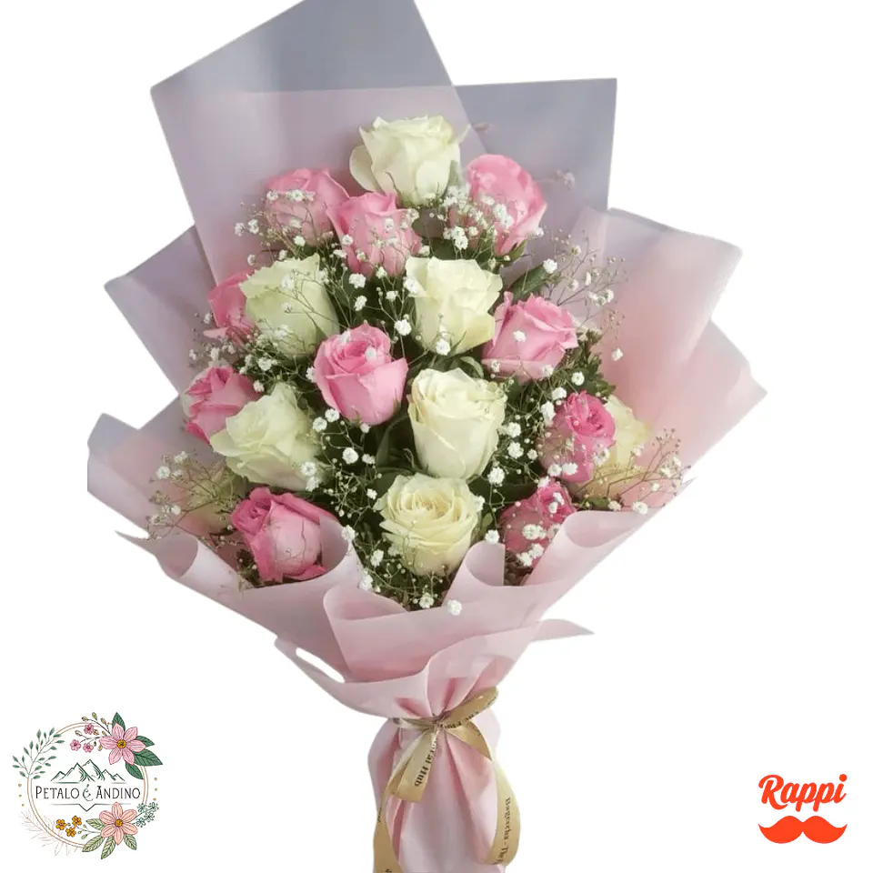 Flores Rosas Rosadas y Blancas – Ramo Elegante 1