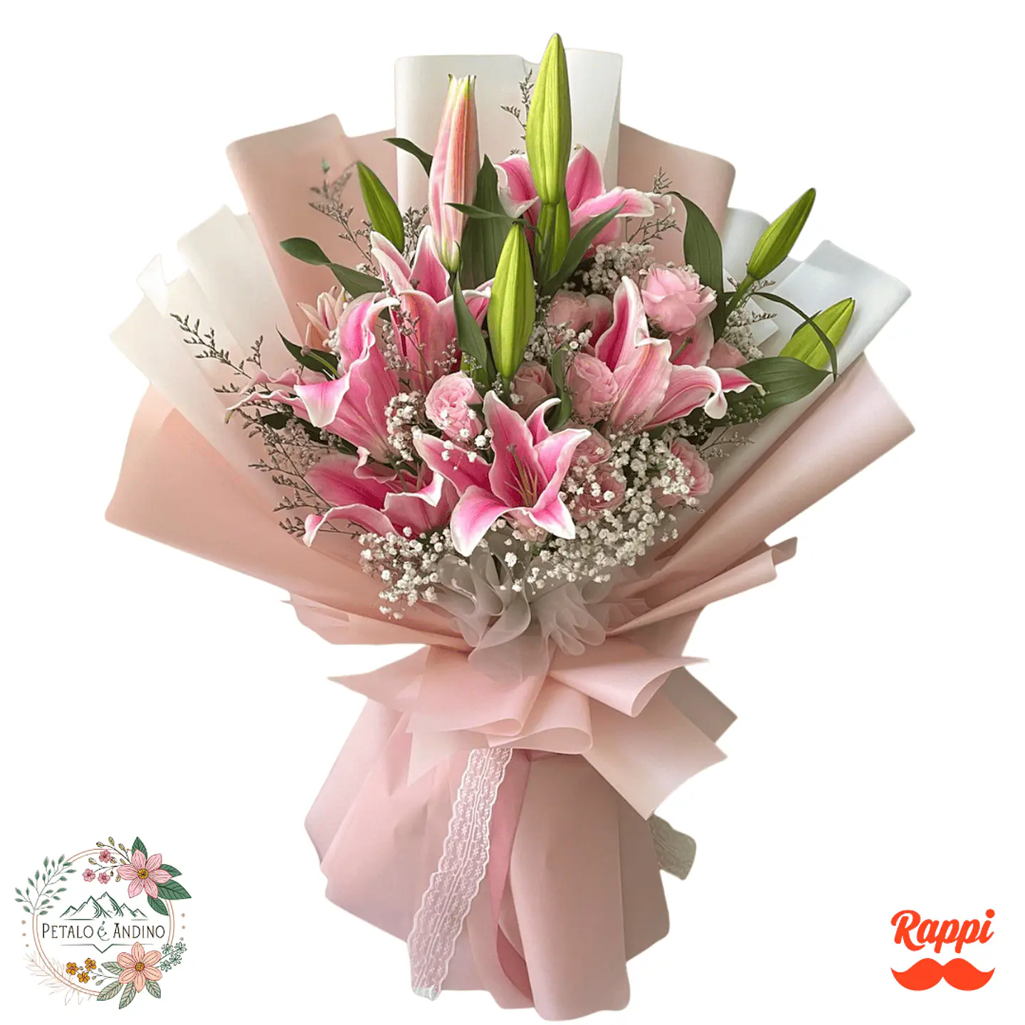 Flores Lirios Rosados y Rosas Encanto 1