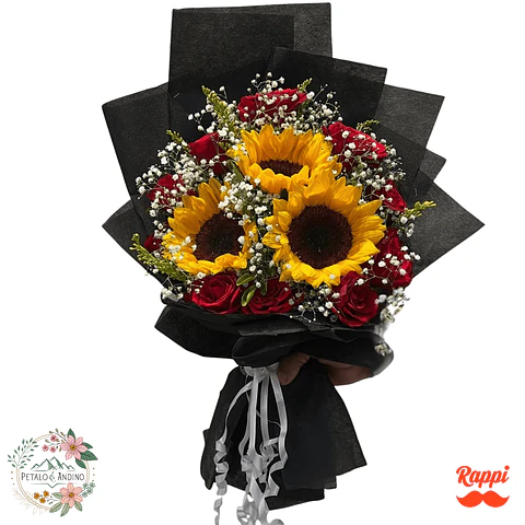 Girasoles y Rosas Pasión Elegante