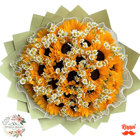 Bouquet Girasoles con MANZANILLA