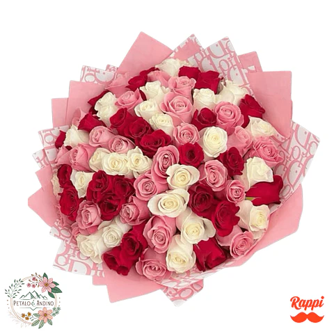 Bouquet Romance Tricolor de Rosas