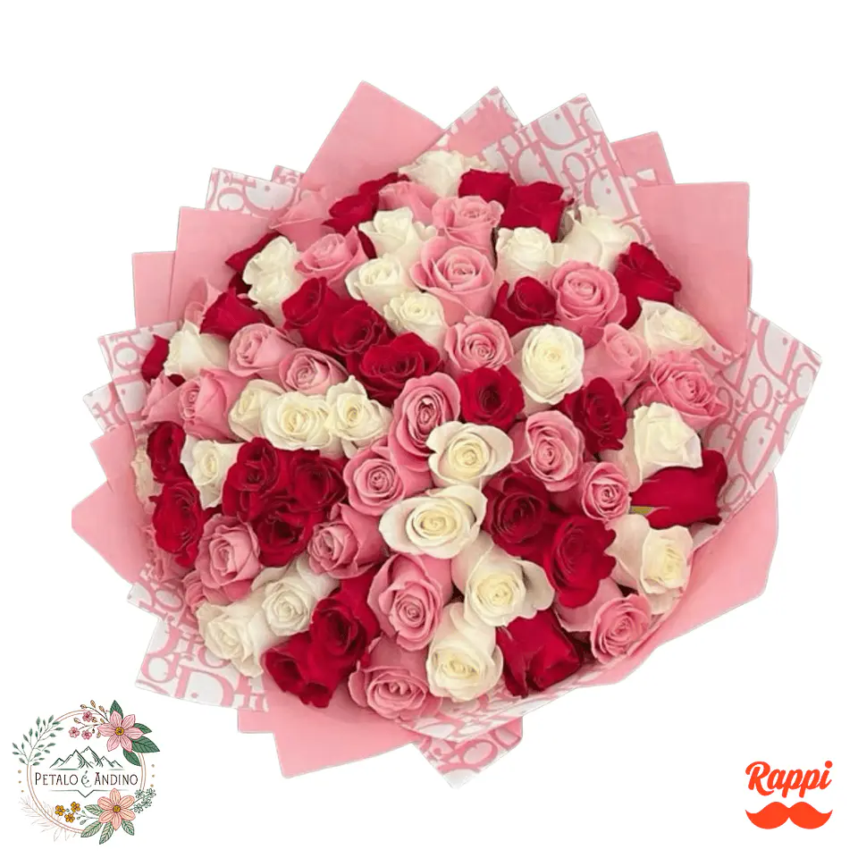 Bouquet Romance Tricolor de Rosas 1